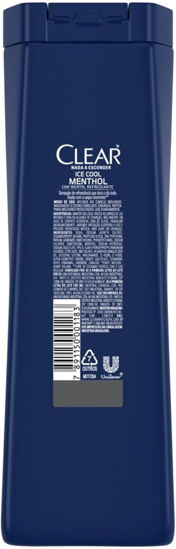 Clear Shampoo Men Anticaspa Ice Cool Menthol 400Ml - Imagem 3