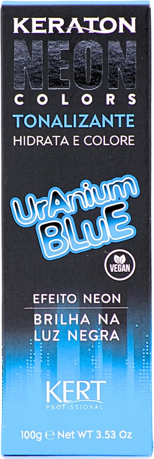 Keraton Coloração Semi-Permanente Em Creme Para Cabelos Sem Amônia Com Cistina Neon Colors 100G Uranium Blue - Imagem 2